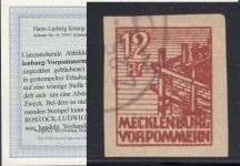 SBZ  1945 Mi.-Nr.:  36 y d U   gestempelt geprüft Befund