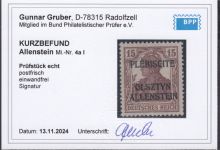 Abstimmung. Allenstein 1920, Mi.-Nr.  4 a I **  geprüft  Befund