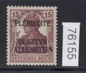 Abstimmung. Allenstein 1920, Mi.-Nr.  4 a I **  geprüft  Befund