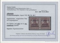 Abstimmung. Allenstein 1920, Mi.-Nr.  4 b I *  geprüft  Befund