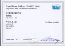 Berlin 1949, Mich.-Nr.: 61-63 Luxus Vollstempel gepr.Befund  Berlin-Charlottenburg