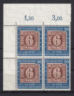 Bund 1949, Mich.-Nr.: 113-15 ** Eckrand 4er.-Block  mit  Plf 115 V