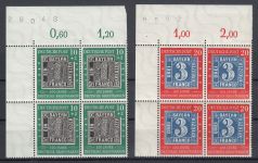 Bund 1949, Mich.-Nr.: 113-15 ** Eckrand 4er.-Block  mit  Plf 115 V