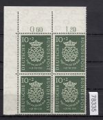 Bund 1950, Mich.-Nr.: 121 ** Eckrand 4er,-Block   Ecke 1