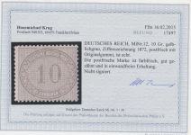 DR 1872, Mich.-Nr.: 12 ** geprüft  Befund