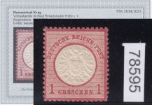 DR 1872, Mich.-Nr.: 19 ** geprüft  Befund