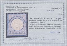 DR 1872, Mich.-Nr.: 20 ** geprüft  Befund