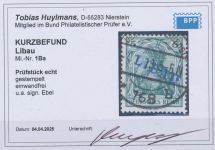 Ober. Ost Libau 1919, Mi.-Nr. 1 B a  gestempelt geprüft  Befund