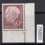 Bund 1954, Mich.-Nr.: 190 ** FN 2 Eckrand  Formnummer 2   geprüft  Befund