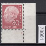 Bund 1954, Mich.-Nr.: 192 ** FN 1 Eckrand  Formnummer 1   geprüft  Befund