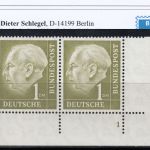 Bund 1954, Mich.-Nr.: 194 w ** FN 1  Eckrand  Zähnung V +1  glattes gummi   Selten