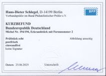 Bund 1954, Mich.-Nr.: 194 v ** FN 2  Eckrand  Zähnung L  ger. gummi  gepr. Befund Selten