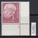 Bund 1954, Mich.-Nr.: 196 w **  FN 3  Eckrand glattes gummi  Zähnung ALa +1 gepr.Befund