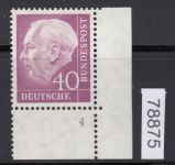 Bund 1954, Mich.-Nr.: 188 * FN 4 Eckrand geprüft  Befund