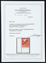 Berlin 1948, Mich.-Nr.: 19 ** Plattennr. 1    Eckrand  geprüft  Attest