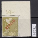 Berlin 1949, Mich.-Nr.: 33 ** Eckrand  geprüft