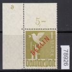 Berlin 1949, Mich.-Nr.: 33 ** Eckrand  Plattennummer 6   geprüft  Attest