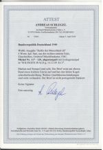 Bund 1949, Mich.-Nr.: 117-20 gestempelt Ersttag !!! Eckrand  geprüft  Attest