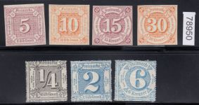 AD Thurn und Taxis 1859-65, Mich.-Nr.: 18+19+24+25+35+39+43 **