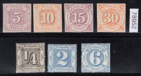 AD Thurn und Taxis 1859-65, Mich.-Nr.: 18+19+24+25+35+39+43 **