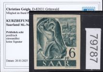 Saarland 1947 Mi. Nr. 208 Z U **   geprüft  Befund