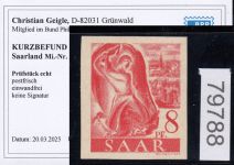 Saarland 1947 Mi. Nr. 209 Z U **   geprüft  Befund