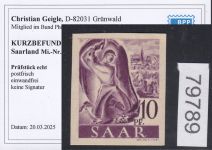 Saarland 1947 Mi. Nr. 210 Z U **   geprüft  Befund