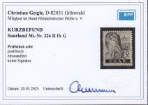 Saarland 1947 Mi. Nr. 227 II Fa G **   geprüft  Befund
