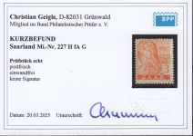 Saarland 1947 Mi. Nr. 227 II Fa G **   geprüft  Befund