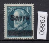 Saargebiet 1920 Mi. Nr. 20 DD *  geprüft Befund