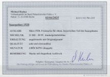 Saargebiet 1920 Mi. Nr. 20 DD *  geprüft Befund