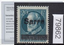 Saargebiet 1920 Mi. Nr. 20 DD *  geprüft Befund