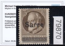 Saargebiet 1920 Mi. Nr. 31 B ** geprüft  Befund