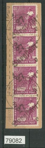 Bezirk 27 nr 014e Burgstädt 2 a ʘ 40 Pf., Viererstreifen, Gruppe 5, geprüft BPP