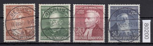 Bund 1952, Mich.-Nr.: 156-59 LUXUS gestempelt geprüft  Berlin-Charlottenburg