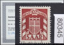 Saarland  1949 Mi. Nr. 44 gestempelt (Dienstmarken)   geprüft   Befund