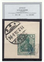 Abstimmung. Oberschlesien Oppelner Not. 1920, Mi.-Nr. 4 gest. gepr.  Attest  lesen