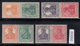 DR 1918/19 (MH 10), Mich.-Nr.: S 3+9  W 6+13 *   alle Zdr.  aus MH 10
