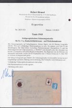 Feldpost, Mi.-Nr. 5 a gestempelt auf großer Adresse Attest