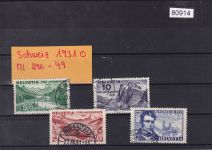 Schweiz 1931 : Mi.-Nr.: 246-249 gestempelt