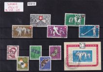 Schweiz 1951 : Mi.-Nr.: 555-65 Komplett gestempelt   Block geprüft  Befund