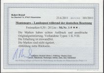Montenegro, Mi.-Nr.  1-9 **  geprüft  Attest