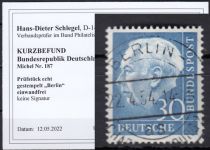 Bund 1954, Mich.-Nr.: 187 LUXUS Gest.+gummi  gepr./Befund Berlin-Charlottenburg AS