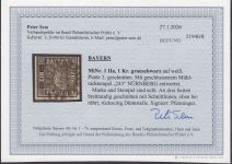 AD Bayern 1849, Mich.-Nr.: 1 II a  gestempelt geprüft Befund  lesen
