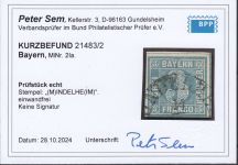 AD Bayern 1849, Mich.-Nr.: 2 I   gestempelt geprüft  Befund
