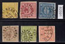 AD Bayern 1862, Mich.-Nr.:  8-13 gestempelt teil  geprüft   lesen
