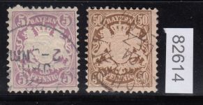 AD Bayern 1878, Mich.-Nr.: 45+46 gestempelt