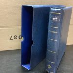 Leuchtturm Drehstabbinder+Kassette  gebraucht leer blau LESEN