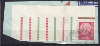 Bund 1955, Mich.-Nr.:  RL 1  gestempelt  ECKRAND  geprüft  Befund  gefaltet lesen