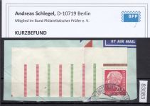 Bund 1955, Mich.-Nr.:  RL 1  gestempelt  ECKRAND  geprüft  Befund  gefaltet lesen